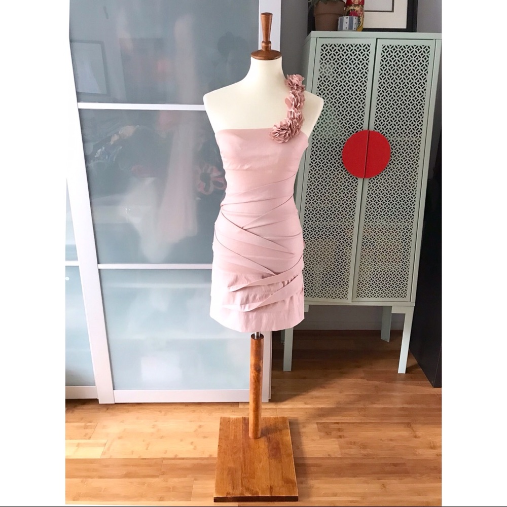 Hailey by Adrianna Papell Blush Bridesmaid Dress